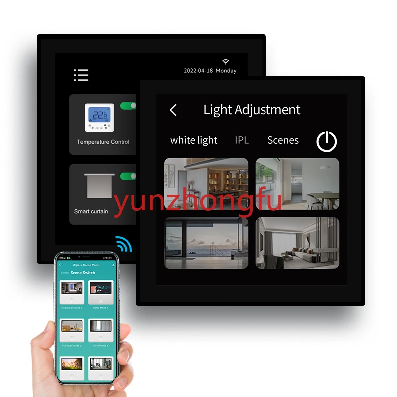 Switch display panel remote control tuya smart home   with alexa 2022 T8E linux 4 inch touch screen