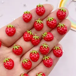 50pcs Resin Mini Colorful Lovely Strawberry Art Nails Flatback Stone Applique DIY Scrapbook Earring Decor Accessories L807 E