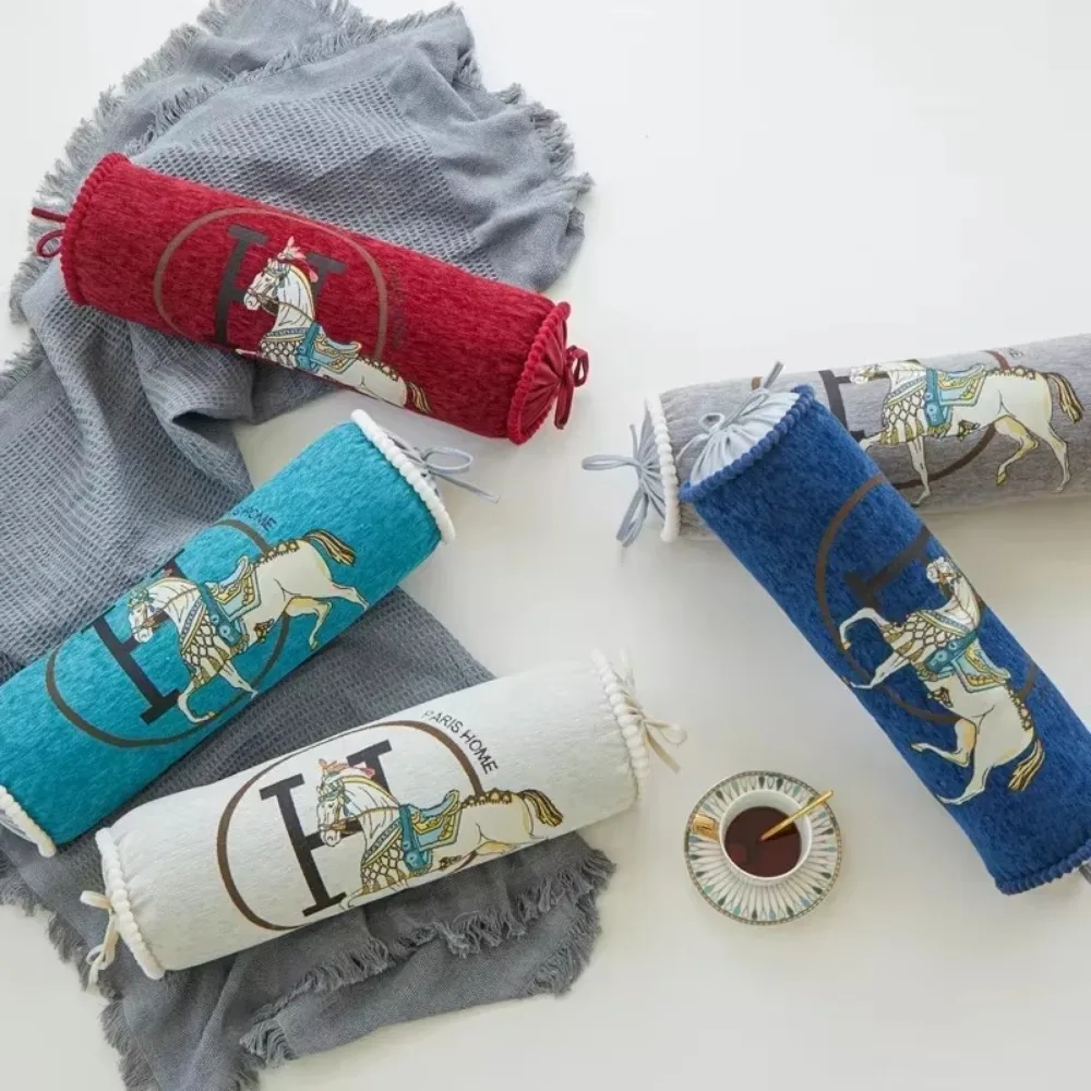 1 PCS Long Cylindrical Nap Pillow Home Living Room Sofa Cushion Candy Chenille Jacquard Throw Pillow Bedroom Bedside Back Pillow