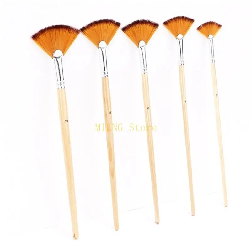 مجموعة فرش الرسم المكونة من 5 قطع من فرش المروحة، فرشاة طلاء أكريليك للطلاب الفنانين، أفضل المبيعات #5