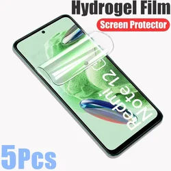 5Pcs Hydrogel Film for Xiaomi Redmi Note 12 Pro Plus 12S Screen Protector Redmi 12C 5G Note 4G Speed Turbo Film