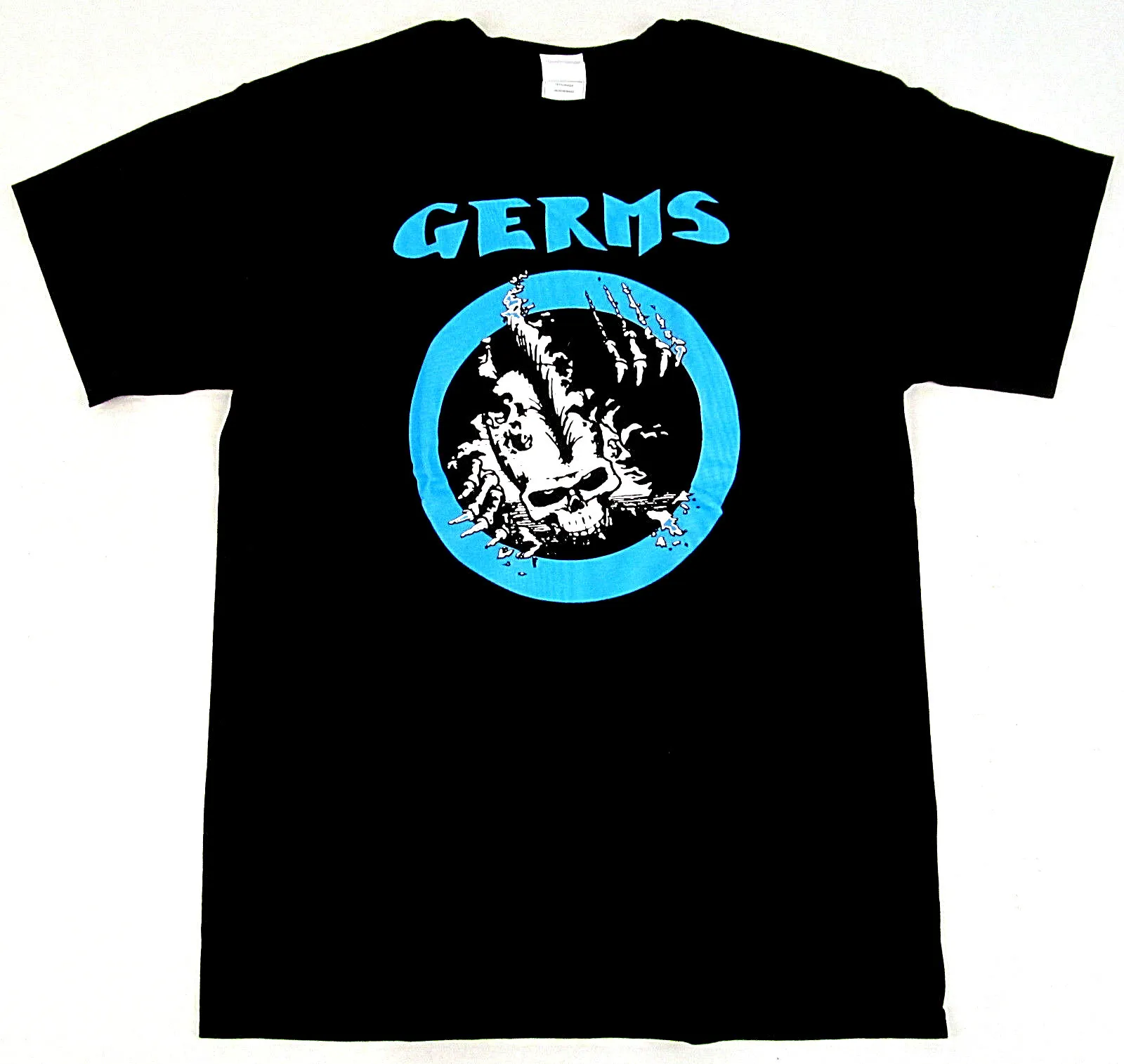 The GERMS T-shirt Punk Rock Skeleton Tee Adult Men's Black New