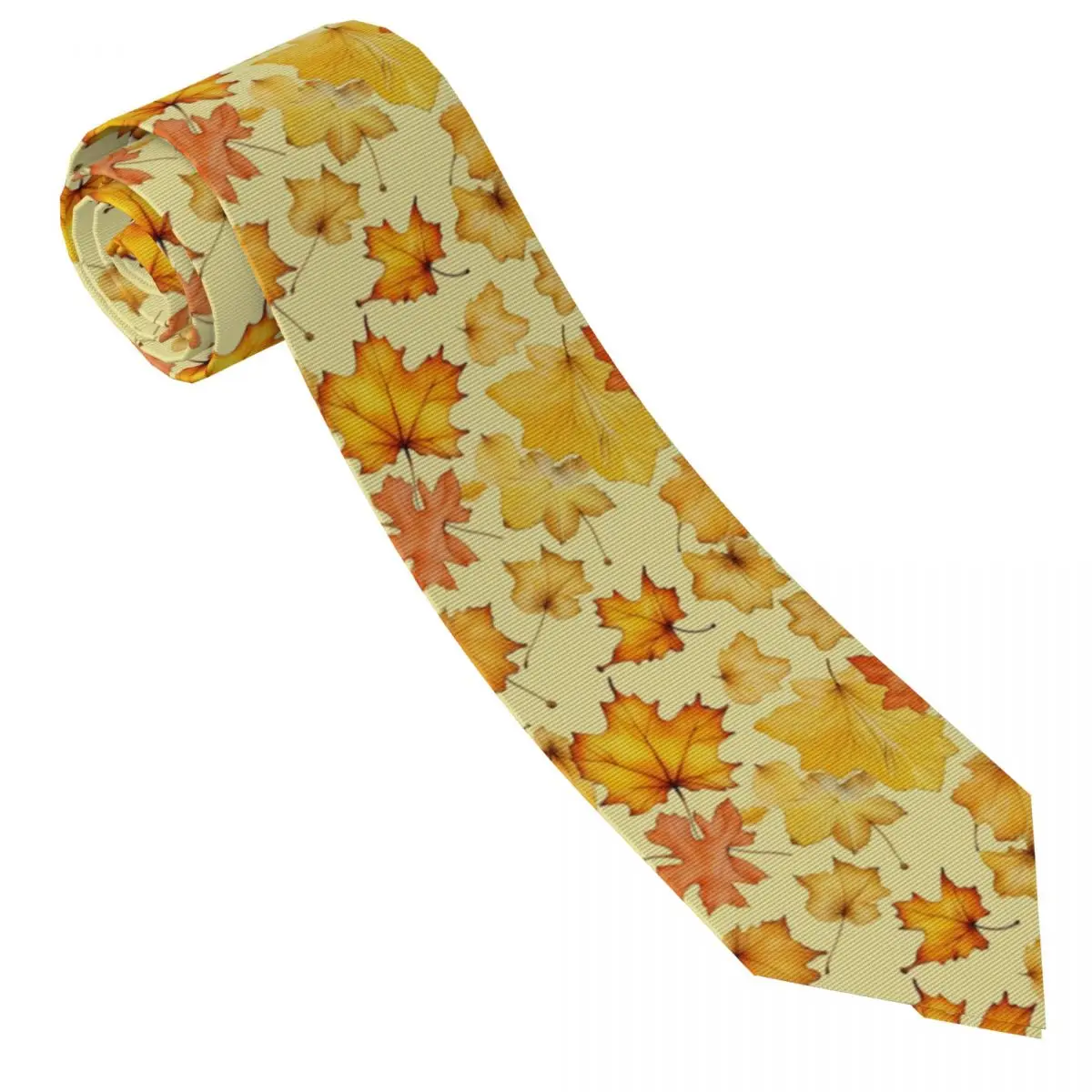 Custom Thanksgiving Colorful Maple Leaf Fashion Tie Men Mens Suit Tie For Thanksgiving Day