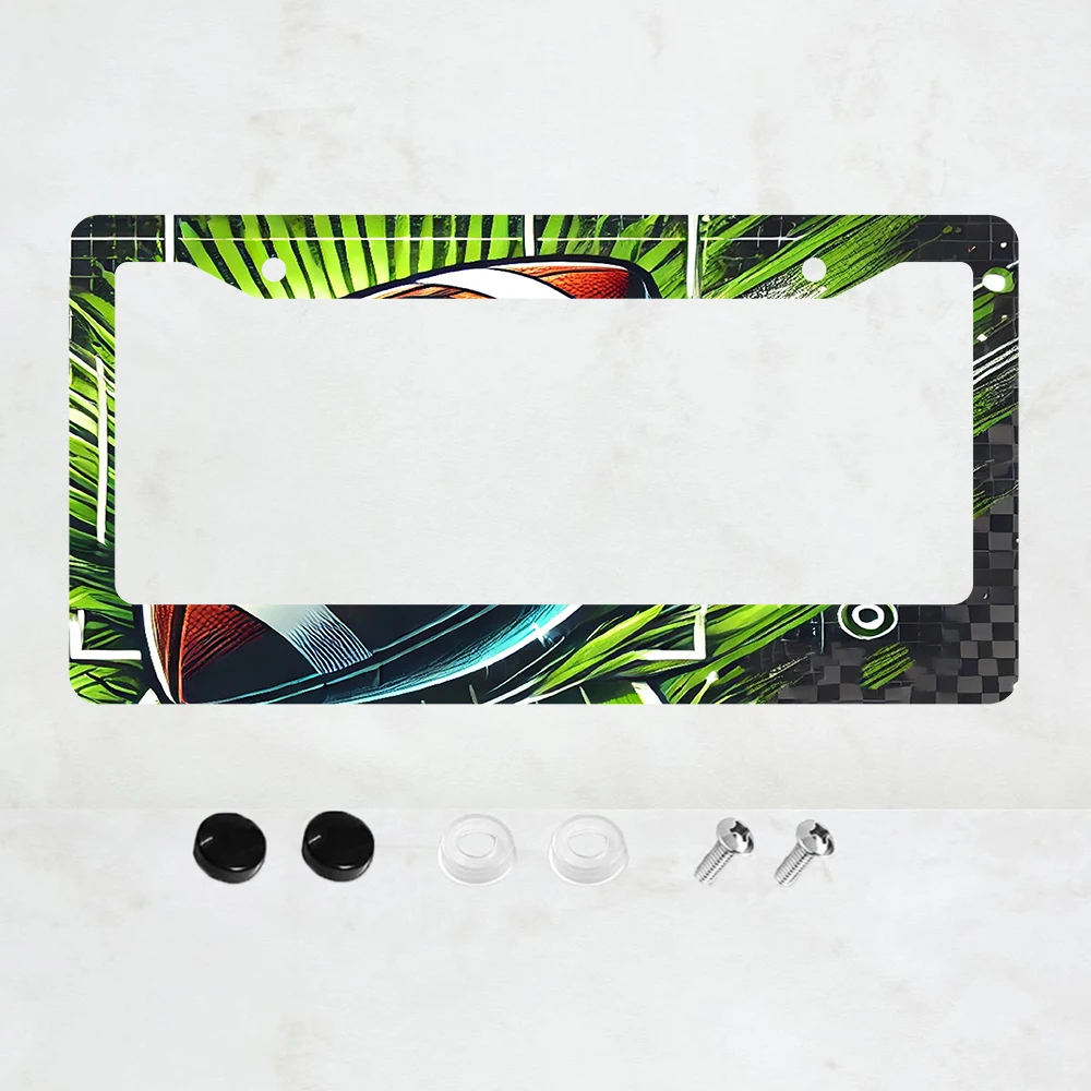 

1PC American Football License Plate Frame Aluminum License Plate Frame - 6 x 12 Inch US Standard Size, Decorative Car