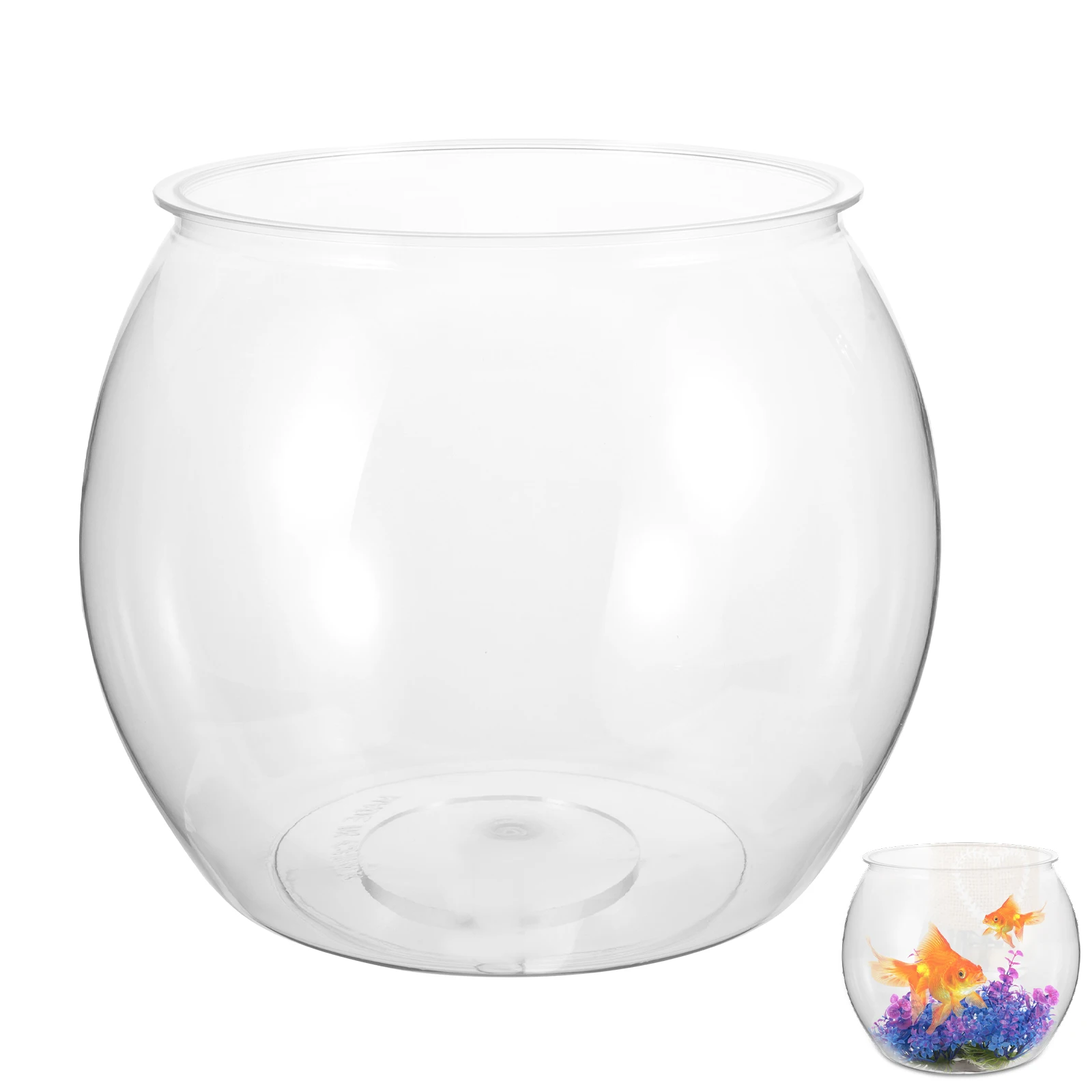 

Transparent Fish Tank Desktop Tabletop Plastic Bowl Decor Globe Vase for Goldfish Aquarium Pet Supplies Water Container