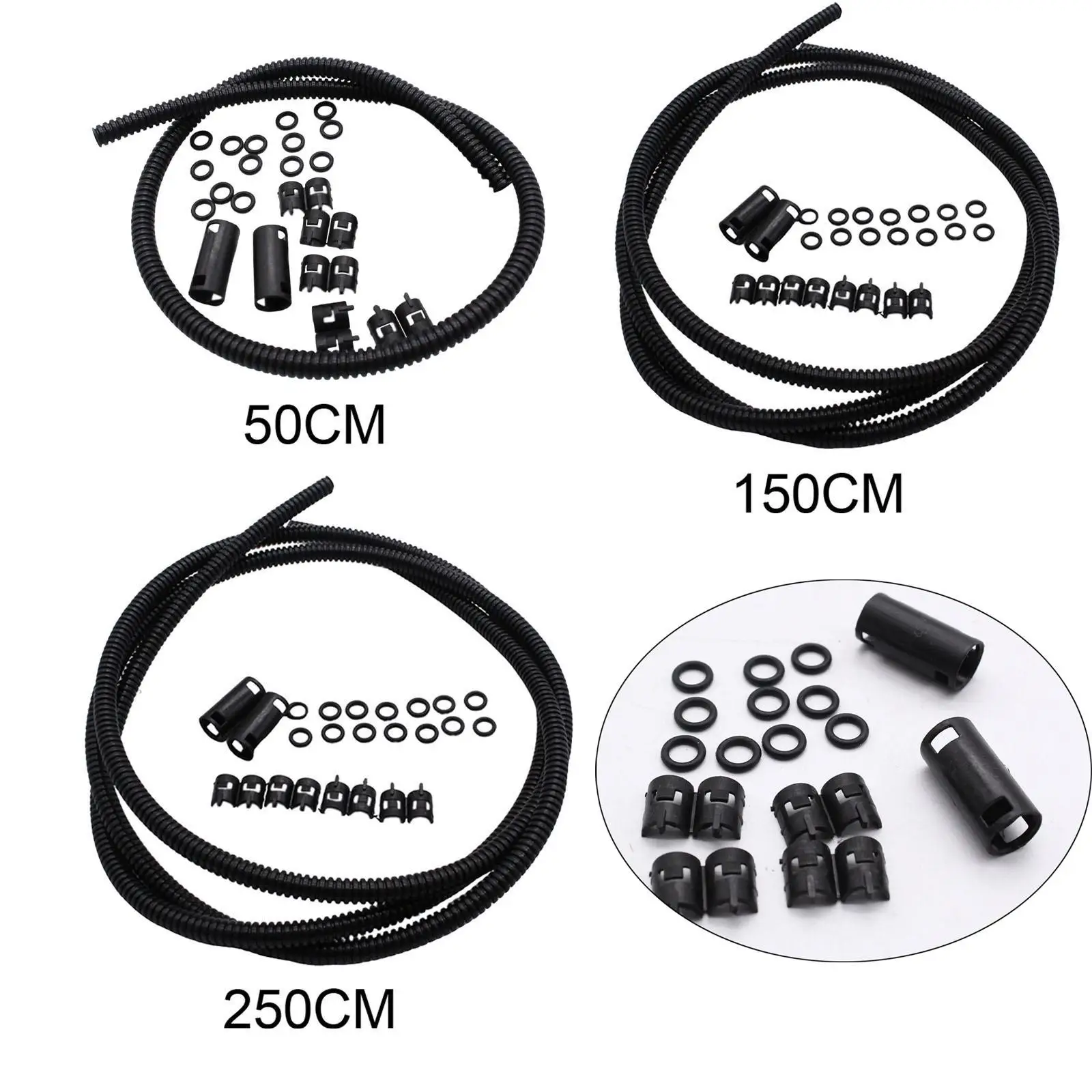 Generic Windshield Washer Hose Kit Washer Fluid Hose Repair Kit Replace Equipment Corrugated Hose for Auto Garage Trucks