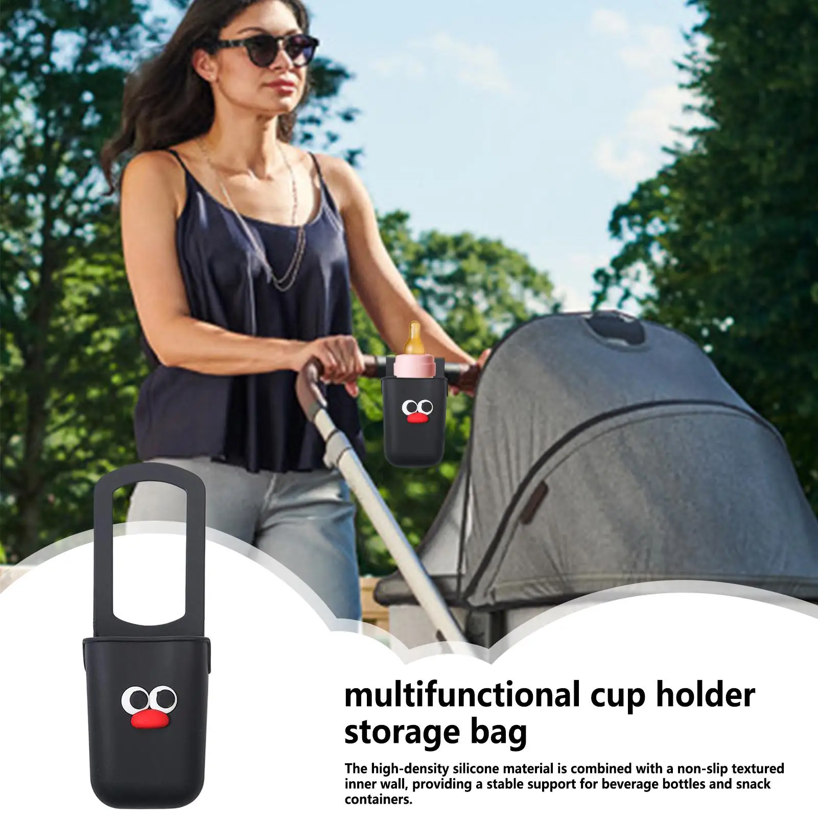 

Stroller Cup Holder Cute Scooter Coffee Cup Holder Portable Drinking Stand For Camping Wheelchair Cart Bike Key Phone Snack