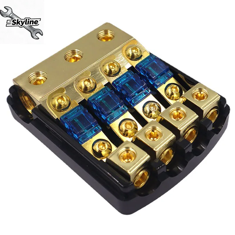 Car Audio Power Splitter Fuse Holder Stereo AFS Style Retrofit Fuse Adapter Junction Box 60A Fuse Blade Distribution Block