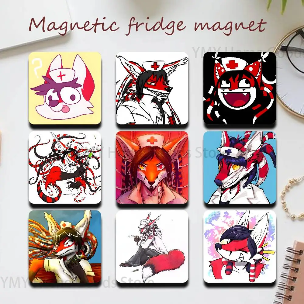 R-Renard L-LapFox Trax New PVC Fridge Magnet for Cartoon Refrigerator Decor For Child Magnetic Toy