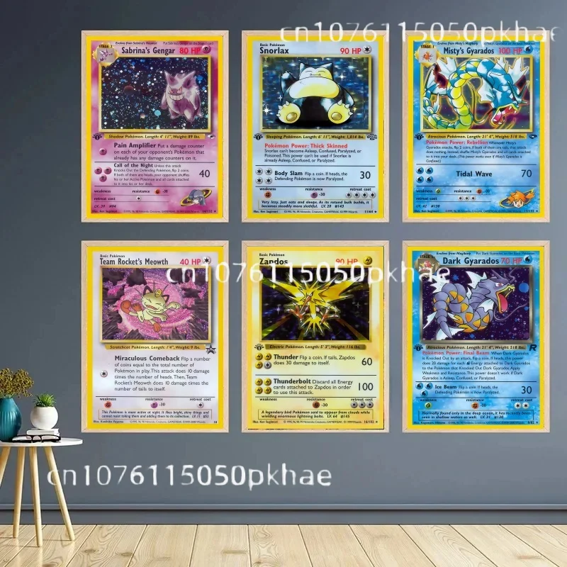 

Premium Pokémon Canvas Prints 1995 Nostalgia Gengar/Zapdos/Mewtwo, High - Detail Textures, Perfect for Anime Enthusiasts’ Spaces