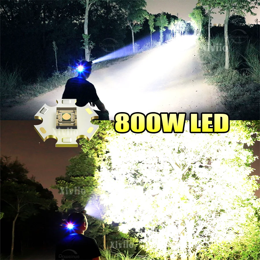 New High Power 800W LED Headlight Super Bright Long Shot 3500M Headlamp USB Rechargeable Flashlight Outdoor Fishing Work Lantern