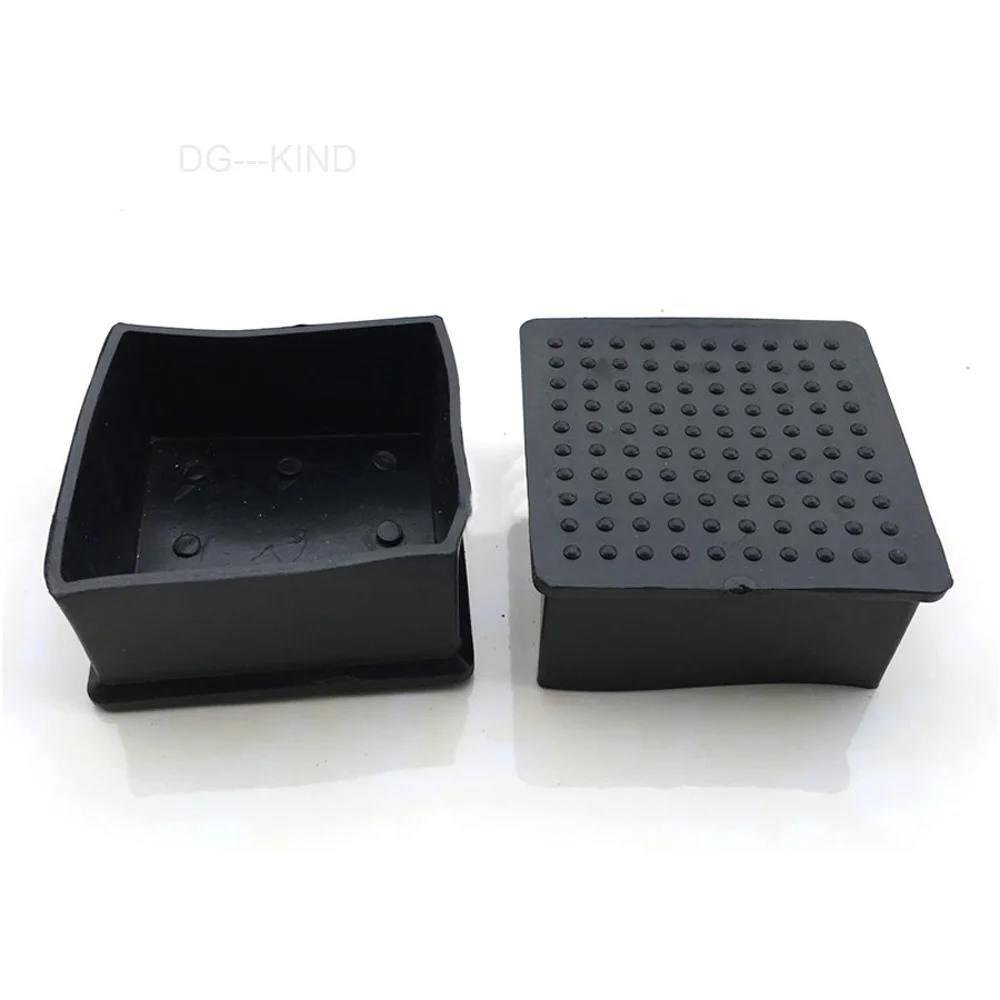 80x80mm 100x100mm silla de pvc negra patas de mesa de goma cubierta de protección de pierna móvil cubiertas de extremo de tubo protección de suelo antideslizante