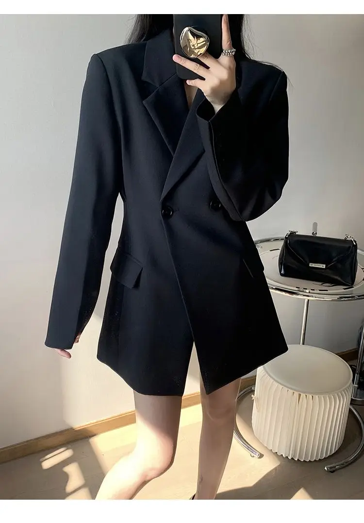 UNXX 2024 Spring New High-End Side Button Waist-Cinching Blazer Women Designer Niche Female Office Lady Coat Top High Quality