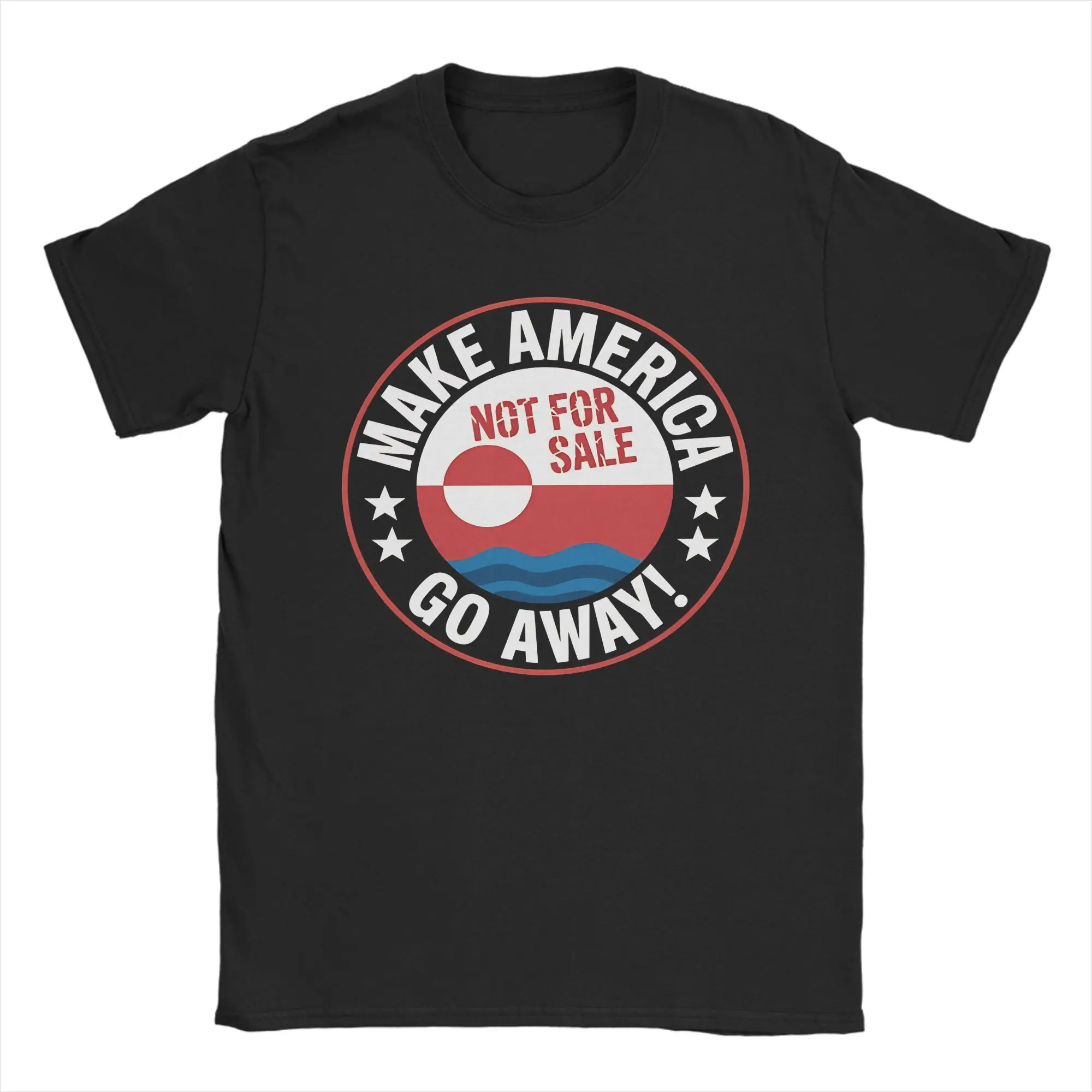 Make America go away Anti  T-Shirt Men Cotton Tops Casual Greenland MAGA Crewneck Short Sleeve