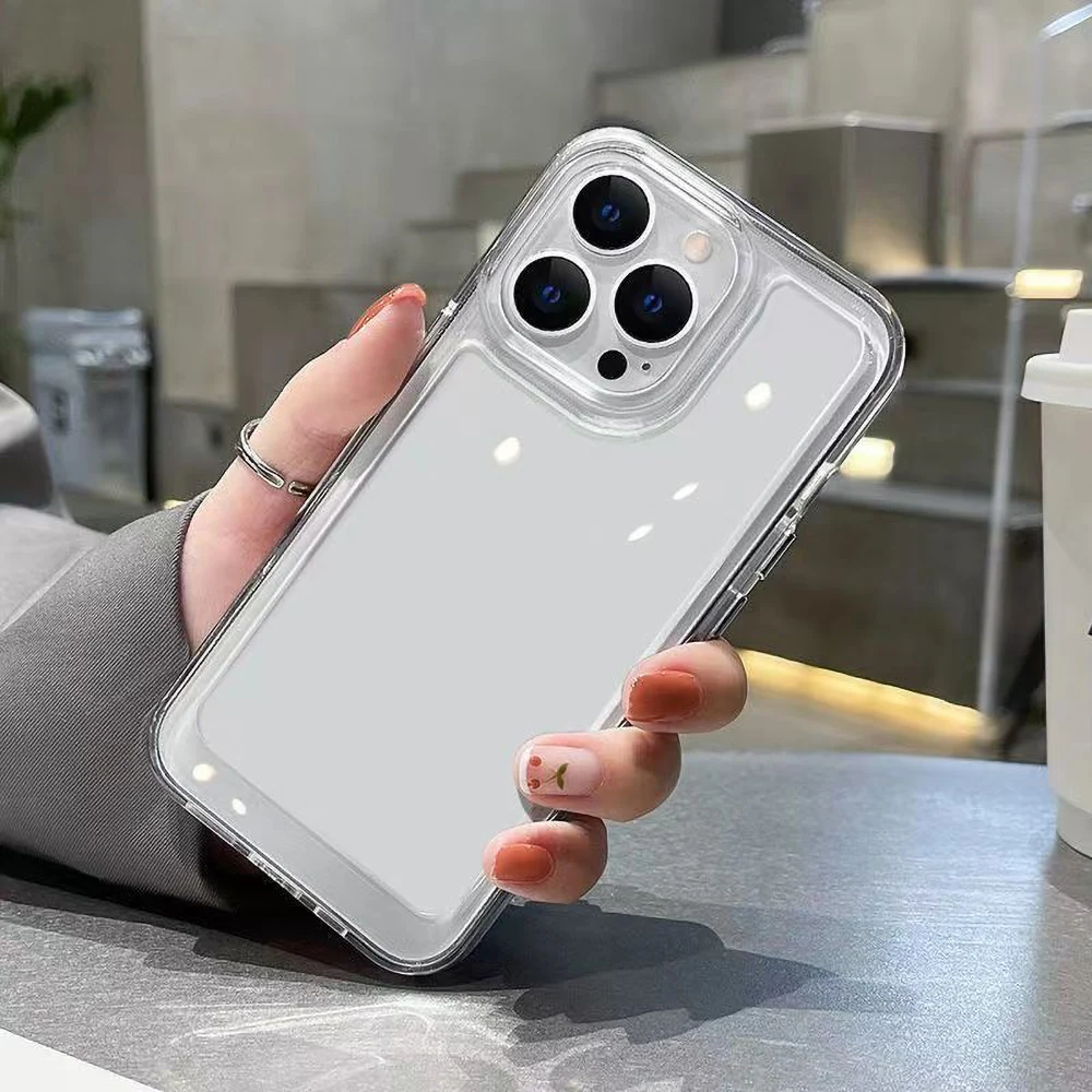 Transparent Phone Case For iPhone 17 Pro Max 18 16 13 11 15 14 Plus 12 17 Air 16E 17Promax Soft Silicone Shockproof Funda Cover