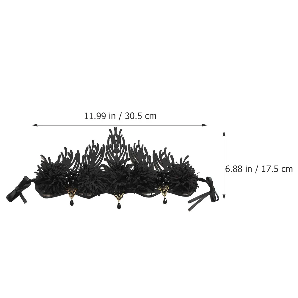 Gothic Bride Headband Halloween Crown Lightweight Gothic Hairband Renaissance Cosplay Accessory Fantasy Accessories