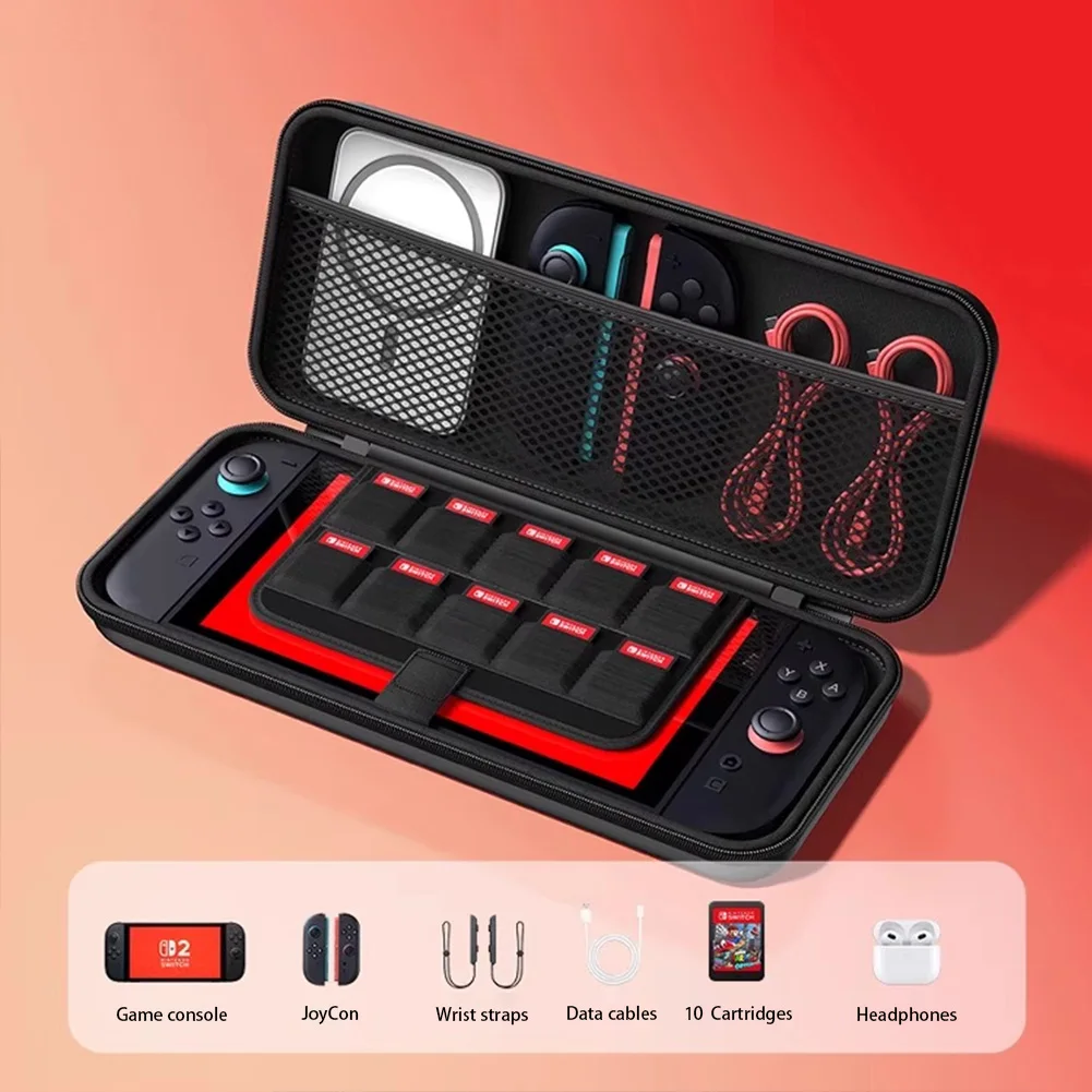 DGETG لحقيبة التخزين Switch 2 مع 10 طبقة تخزين بطاقة SD مقاومة للسقوط والغبار حقيبة حماية ثلاثية مستديرة لمجموعة NS2 #6