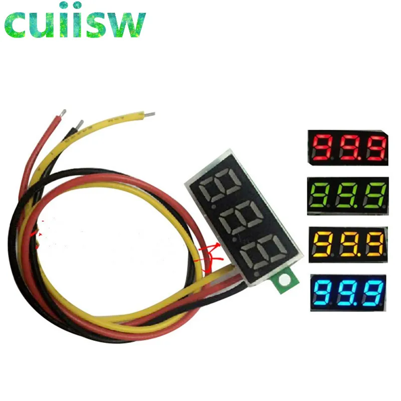 0.28 inch DC 0-100V 3-Wire Mini Gauge voltage meter Voltmeter LED Display Digital Panel Voltmeter Meter Detector Monitor Tools