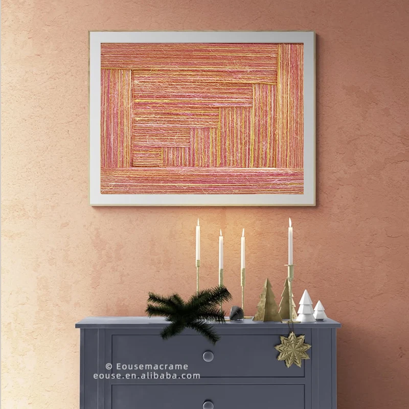 

Colorful Handmade Fiber Art Wall Hanging Modern Abstract Textured Woven Panel for Home Living Room Studio Interior Decor