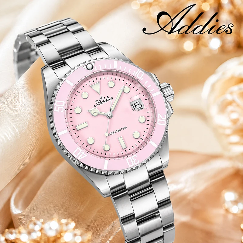 ADDIES 36mm 50m Waterproof Women's Watches Famous Brand Stainless Steel Quartz Woman Watch BGW9/C3 Super Luminous Watch Gift New