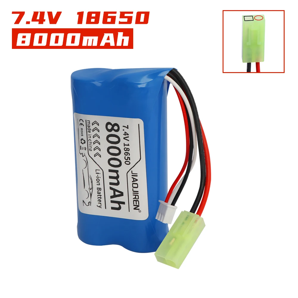 Lipo Battery 18650 7.4V 8000mah for Q46 Wltoy 10428 12428/12423 X9115 144001 RC Car Spare Accessories 7.4V high capacity battery