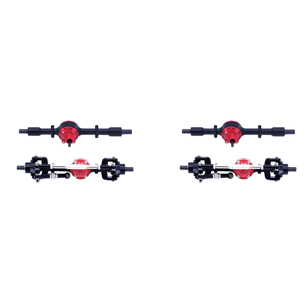 

Y34A 2X Metal Front and Rear Axle for C14 C24 C34 C44 B14 B24 1/16 RC Car Upgrades Parts Accessories,Black