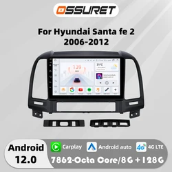 2din DSP Carplay Android Autoradio for Hyundai Sante Fe 2 2006-2012 multimedia Video player GPS navi Stereo Audio 4G SWC Screen