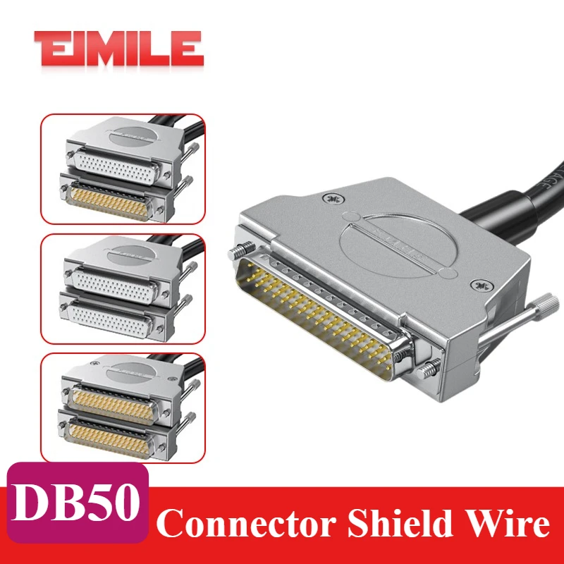 HDB50 Pin Male Female Connector Shield Cable 3-rows 50 Pin Data Cable Servo DB50 Terminal Connection Lines DB 50 Extension Line