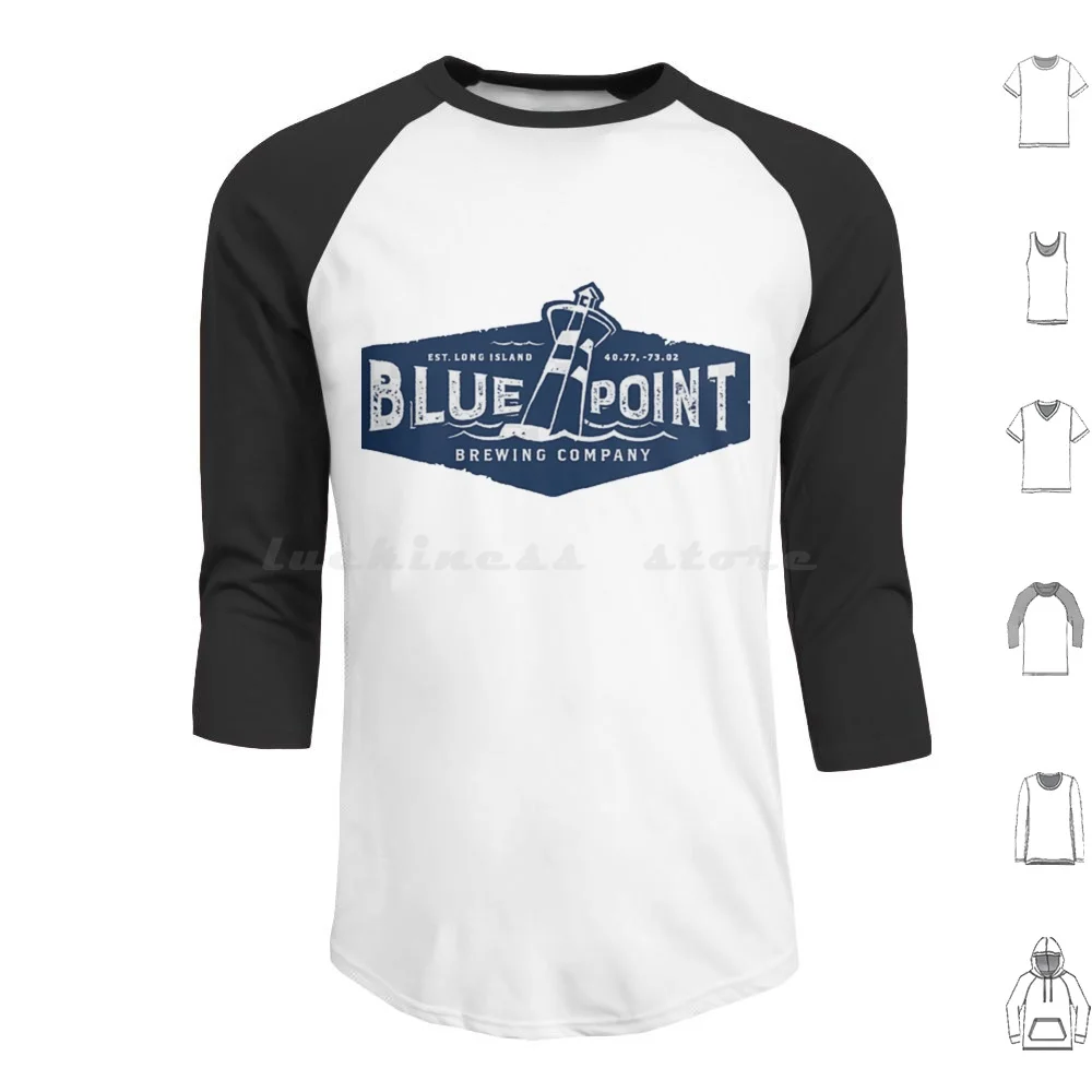 

Vintage-Blue-Point-Brewing-Company-Beer-Футболка с капюшоном из хлопка с длинным рукавом Vintage Blue Point Brewing Company Beer