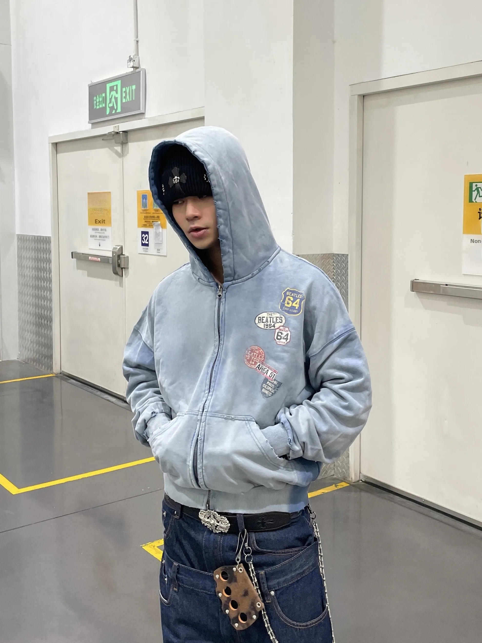 mooby-americain-vintage-dechire-etiquette-impression-sweat-a-capuche-ort-design-sens-ouvert-cardigan-jaet-a-la-mode-ex-sweat-a-capuche-jaet