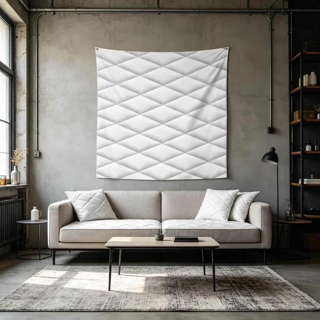 1PC White Leather Diamond Art Print Backdrop Banner, Bedroom Living Room Photo Background, Polyester, Home Decor, Wall Art