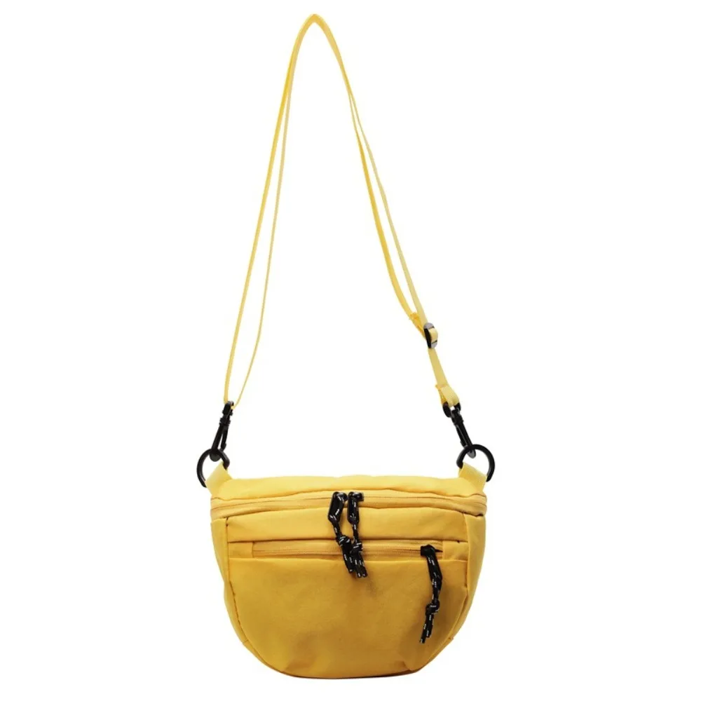 Korean Style Nylon Half Moon Bags Large Capacity Waterproof Dumpling Shoulder Bag Lightweight Color Contrast