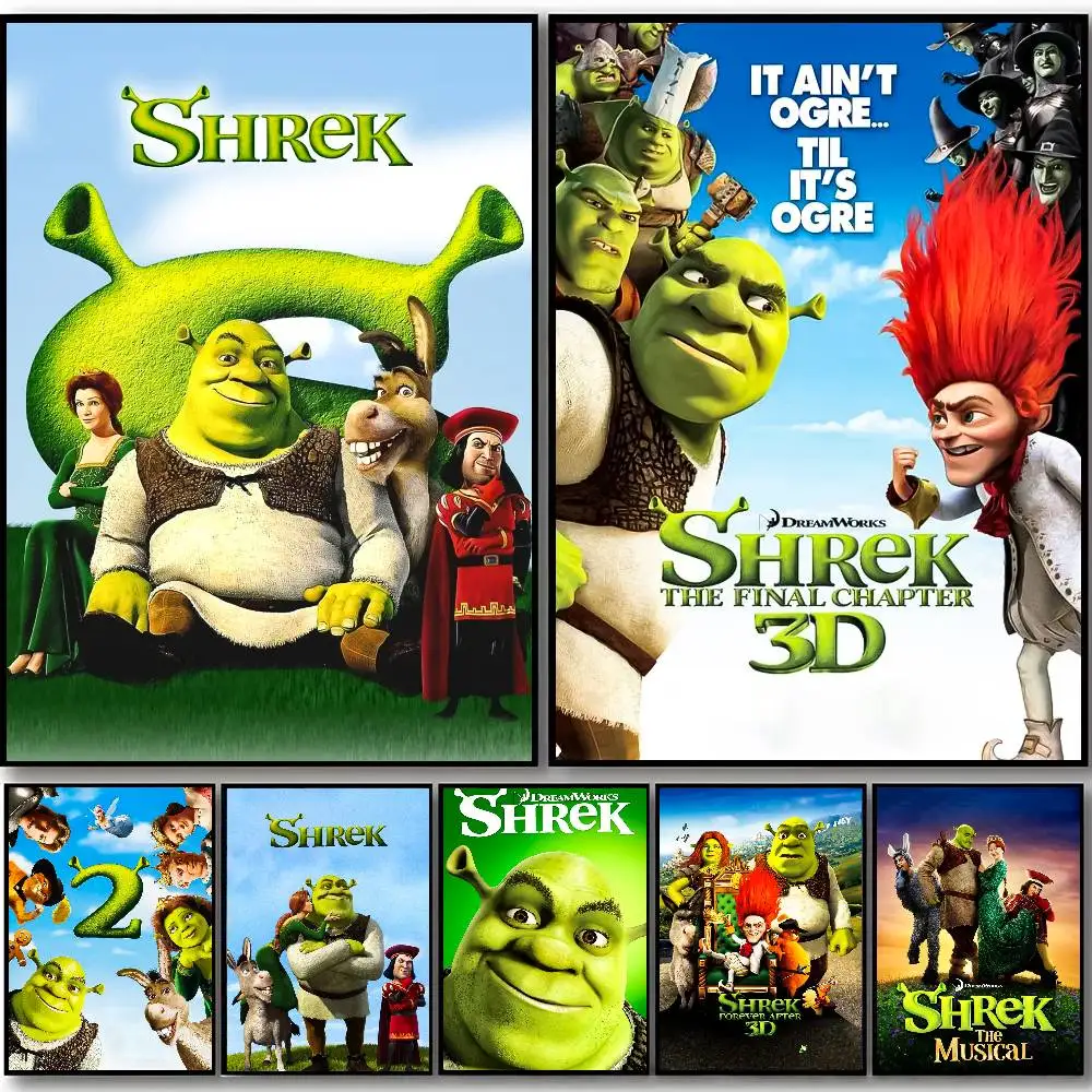 ملصقات ذاتية اللصق على شكل ملصق كرتوني لطيف من S-ShrekS مناسبة لأي سطح جدار مقاوم للماء والرطوبة