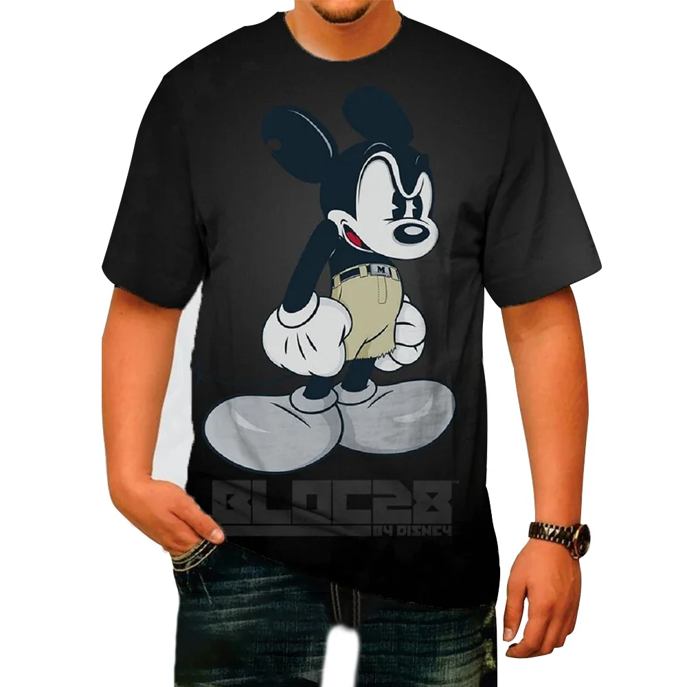 Mickey Mouse Boys Girls T-shirt Goofy Donald Duck T-shirt 3D Printing Disney Short Sleeve New Men's T-shirt Oversized Men's Wear