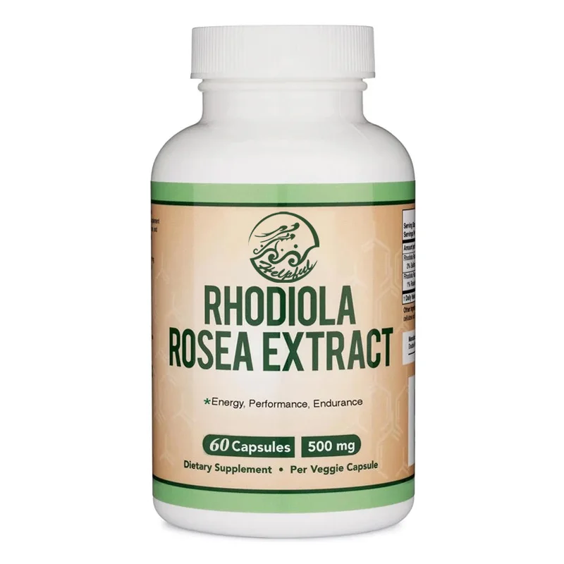 Rhodiola Rosea Supplement 500 mg, 60 Vegetarian Capsules Supports Overall Health Gluten-Free