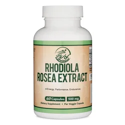 Rhodiola Rosea Supplement 500 mg, 60 Vegetarian Capsules Supports Overall Health Gluten-Free