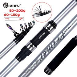 BIUTIFU Surf Rod 5.3/5.0/4.5/4.2/3.9m Telescopic Fishing Travel Spinning Power 60-200g Throw Surfcasting Shore Casting Pole