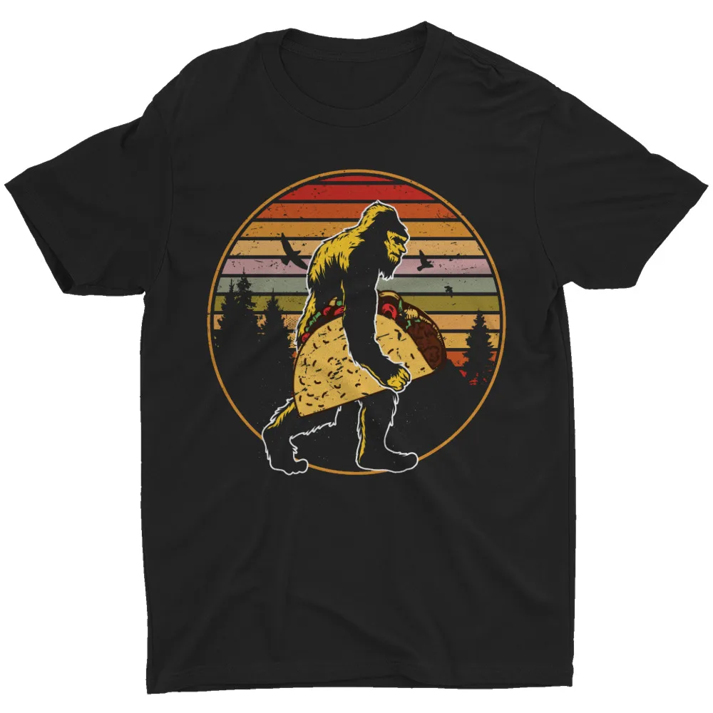 Bigfoot Carrying Taco Funny Sasquatch Holding A  Cinco de Mayo Men  ShirtLuxury BrandUnisex -shirts for  Women Summer 