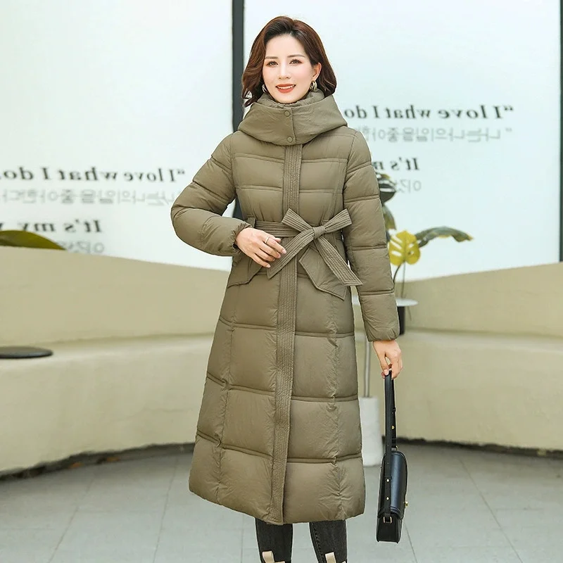 

2025 Women Winter Cotton Coat Korean Thicke Cotton Padded Loose Fit Long Parkas New Hooded Down Cotton Jacket Female Outerwear