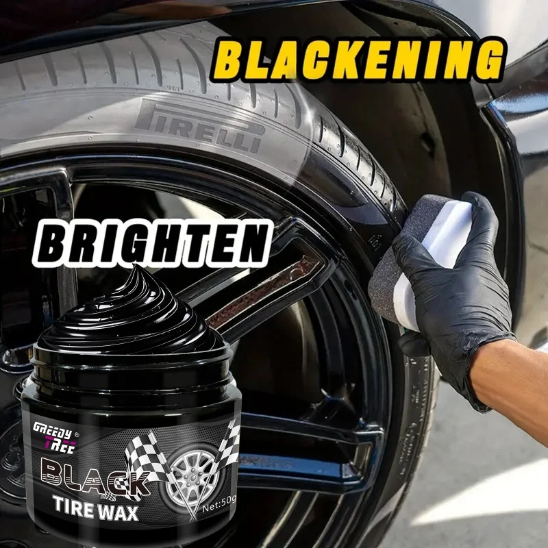 Cera brillante para neumáticos, cera negra para reacondicionamiento de neumáticos, cera para el cuidado de caucho de neumáticos de coche de resina ABS, potenciador de brillo para automóviles, motocicletas, bicicletas