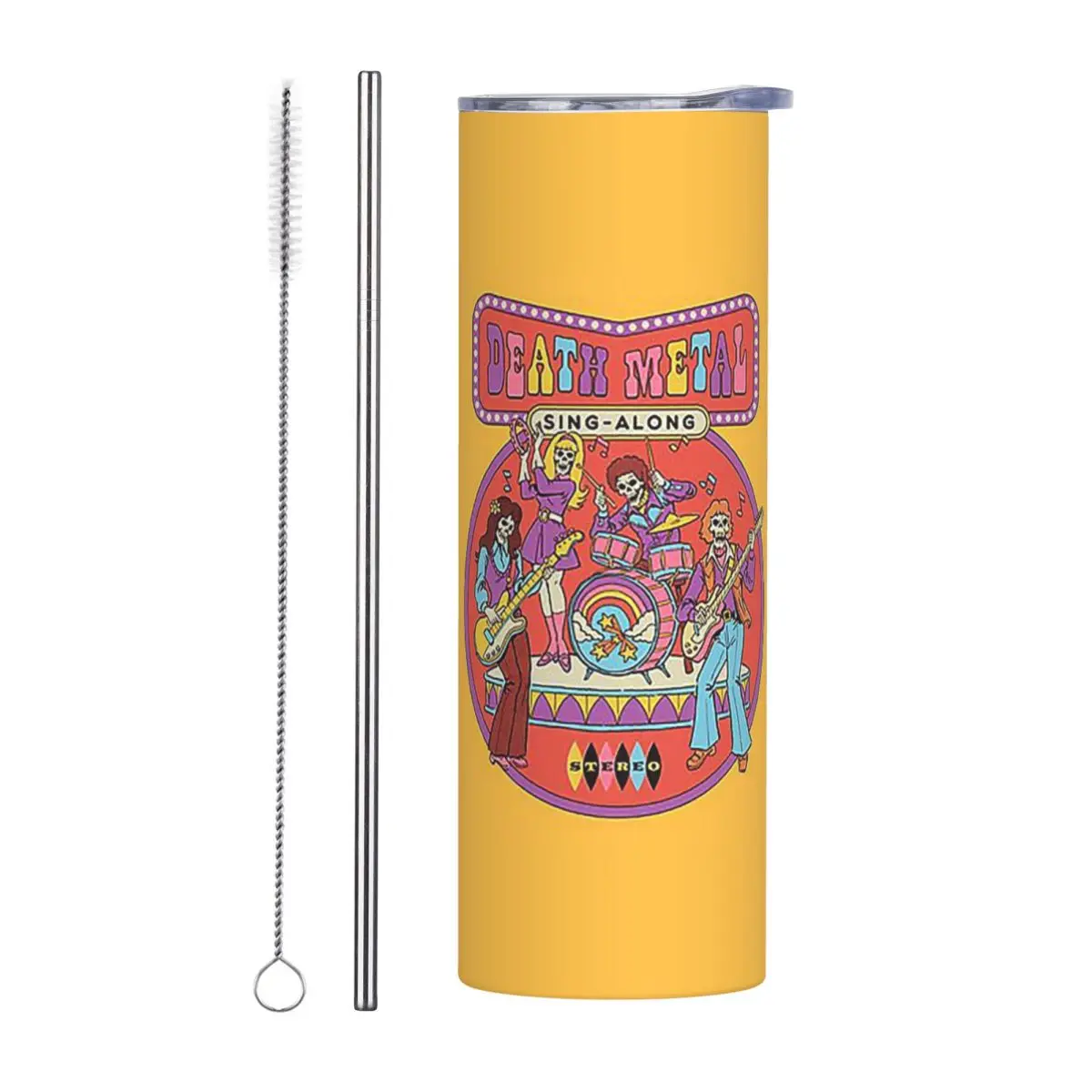 Death Metal Sing-Along Stainless Steel Tumbler Vacuum Insulated Mugs Thermal Cold Bottle Straw With Lid 20oz