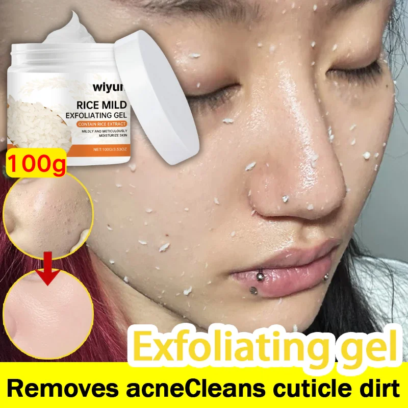 

100ml White Rice Peeling Exfoliating Gel Face Oil Control Purifying Pore Shrinking Brighten Moisturizing Face Scrub Improve Skin