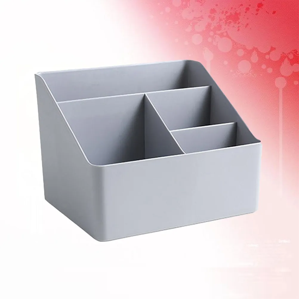

4 Compartment Plastic Desktop Organizer Storage Box for Pens Pencils Notepads Papers Office School Supplies Space Saving Tidy