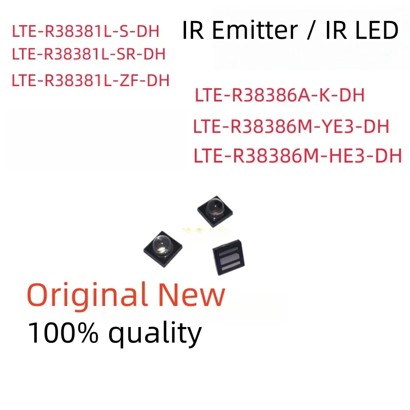 SMD 3838 850nm Infrared LED IR Emitter High Current 1A Wide Angle 150° LTE-R38386M-HE3-DH R38386A-K Optoelectronic Components