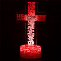Nighdn Jesus Cross Night Lights LED 3D Illusion USB Table Lamp Christian Church Decor Bedside Light Holiday Gifts Christian