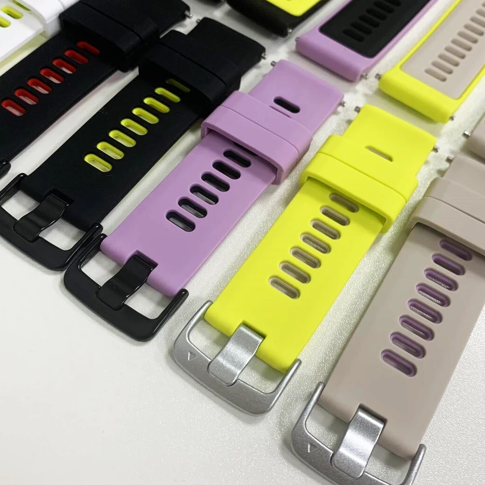 Garmin Forerunner 945 935 745 용 22mm 바이 컬러 스트랩 실리콘 스마트 스포츠 밴드 Forerunner 970 965 955 손목 밴드 액세서리