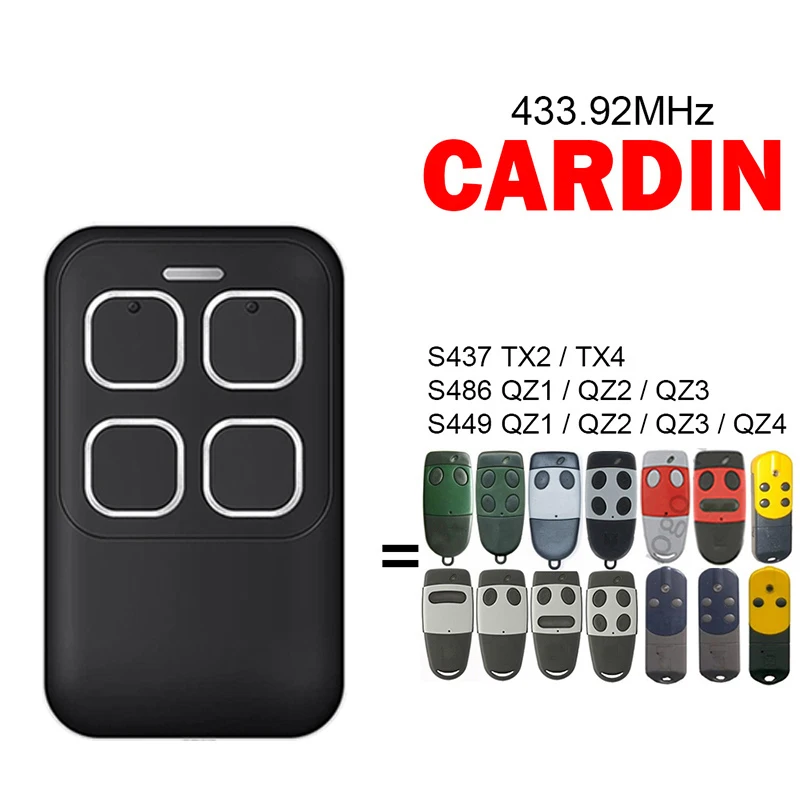 

CARDIN TRQ TXQ S437 S486 S449 GREEN S476 TX2 TX4 XRADO Garage Door Remote Control 433MHz Compatible With CARDIN Remote Control