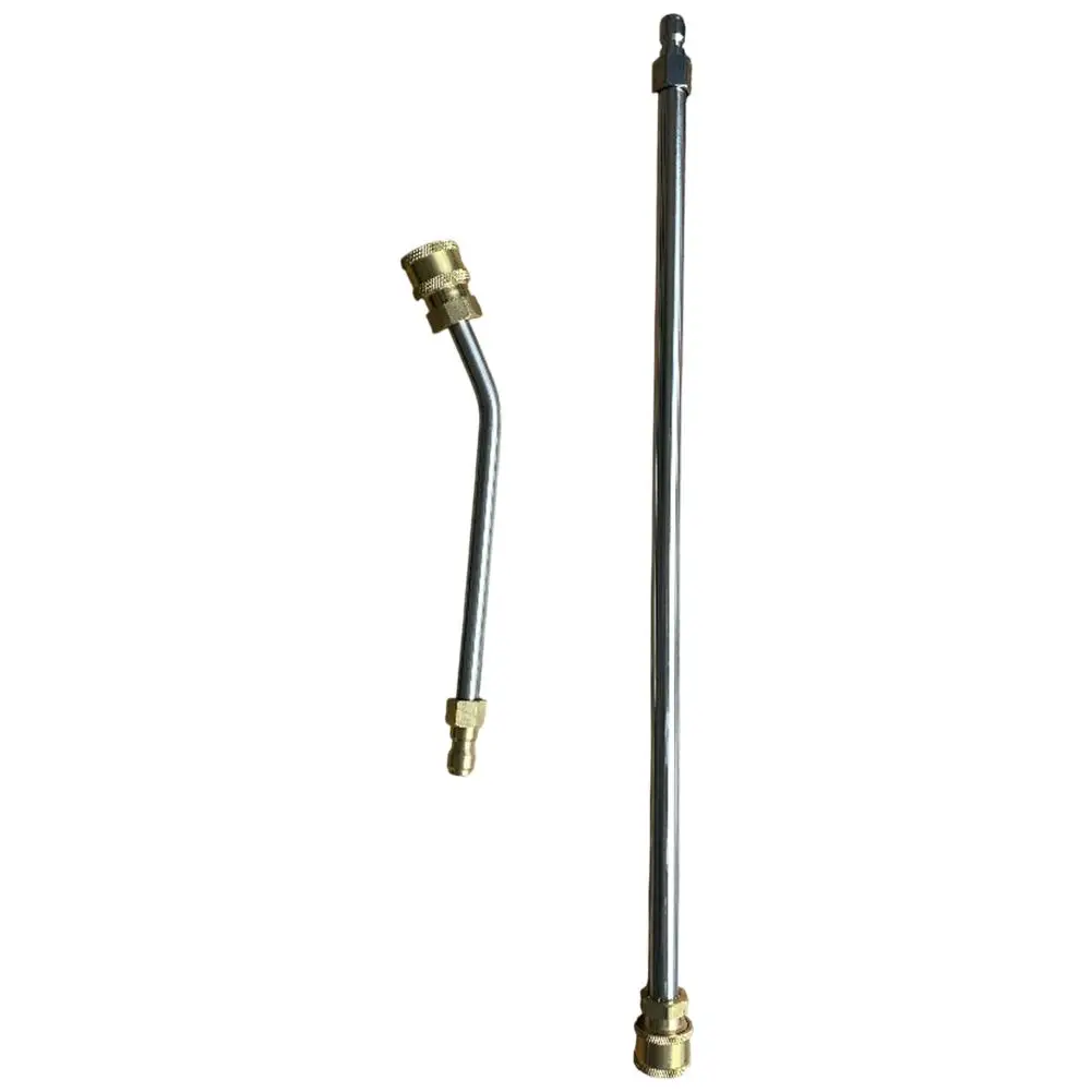 

2pcs High-Pressure Cleaning Machine Extension Rod 38cm Straight 30 ° Bending Rod With 1/4 Inch Quick Connector For Car Washing