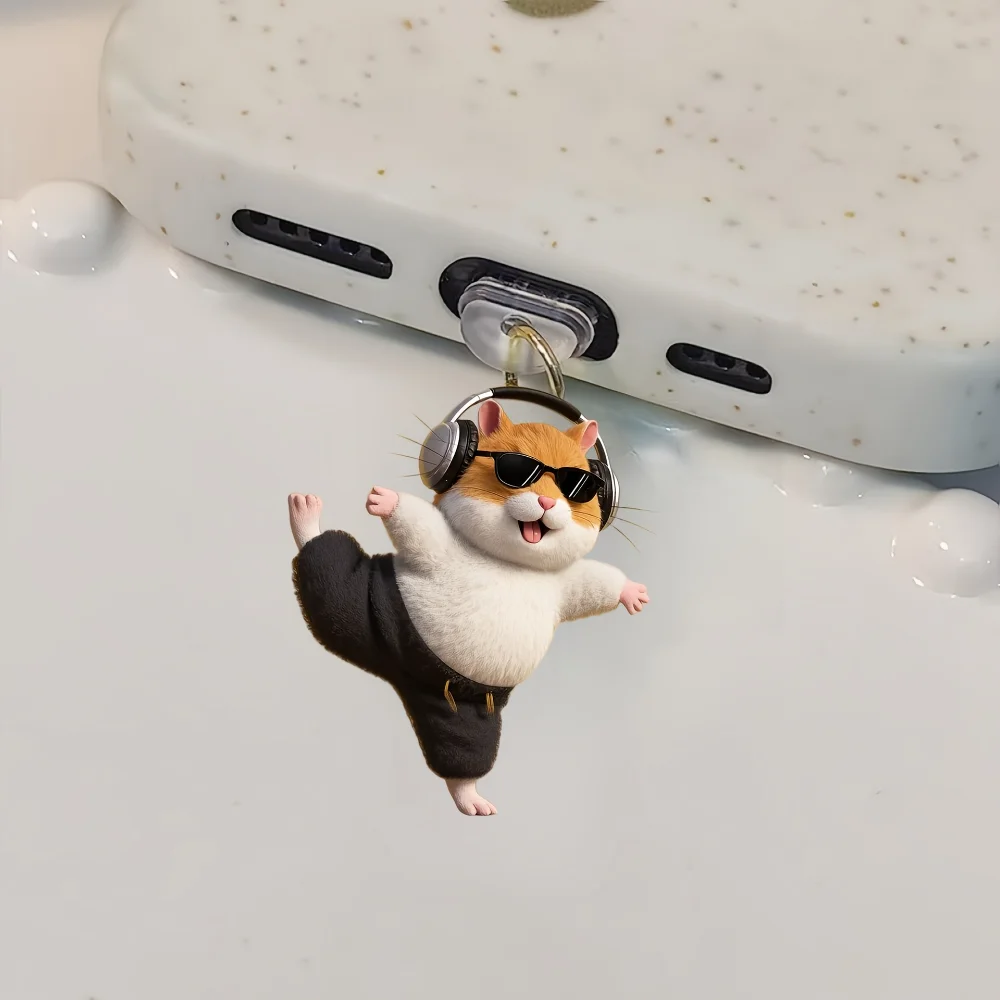 น่ารัก 2D แบนอะคริลิคแมวฝุ่นปลั๊กสําหรับ Iphone Connector และ Type-c รูปไข่ Connector การ์ตูนโทรศัพท์ปลั๊กฝุ่นจี้