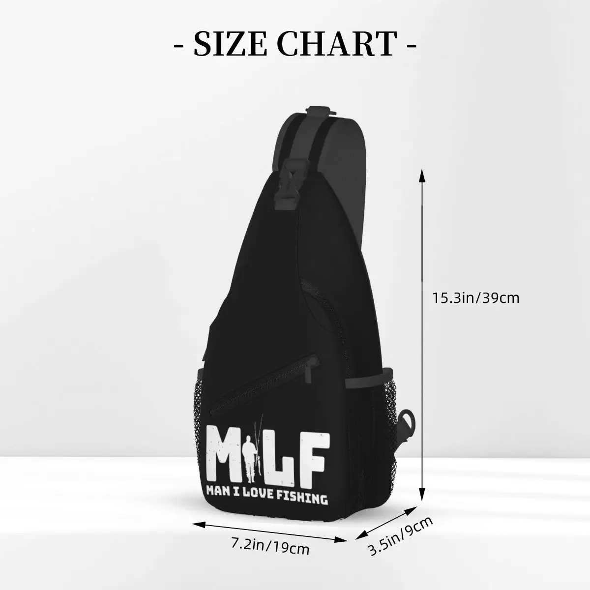 MILF Man I Love Fishing Retro Crossbody Sling Bag for Men Women Chest Bag Shoulder Backpack Daypack for Hiking Travel Sports Bag